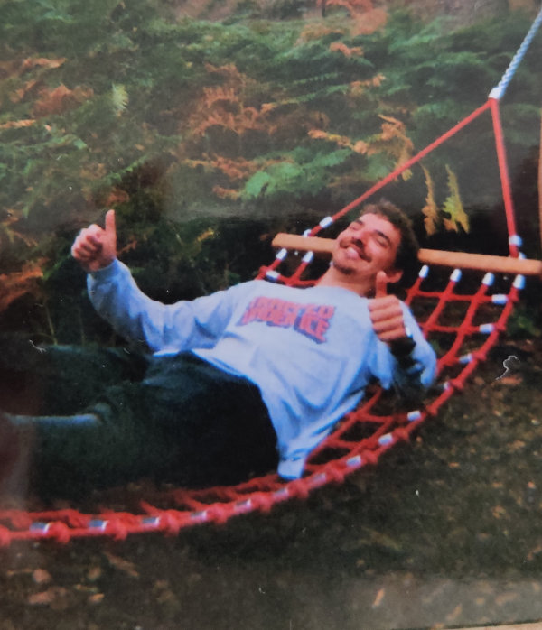 Me laying in a hammock giving 2 thumbs up