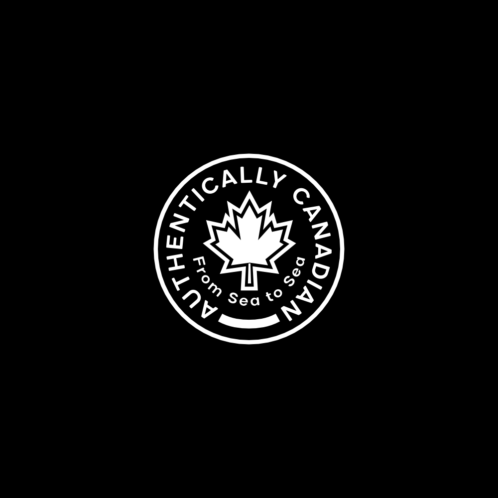 Authentically Canadian Logo on a dark background