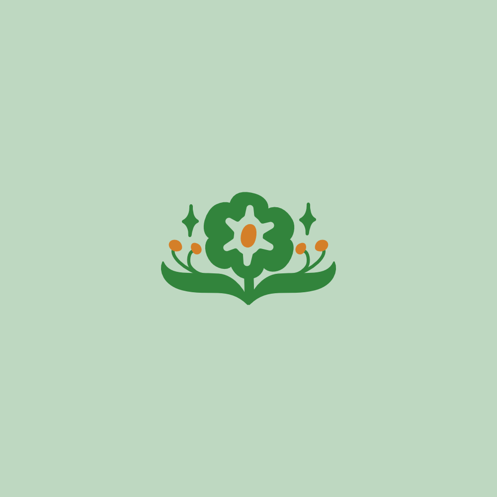 Bloom Logo icon/illustration on pastel green background