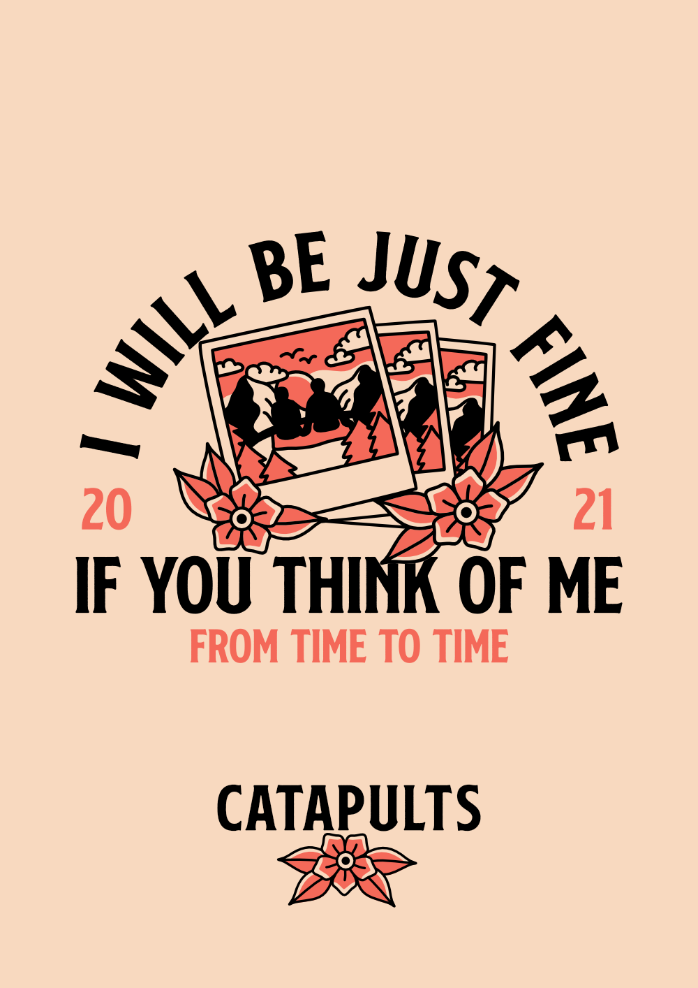 Catapults - Drawers lyrics poster design with parts of the cover artwork