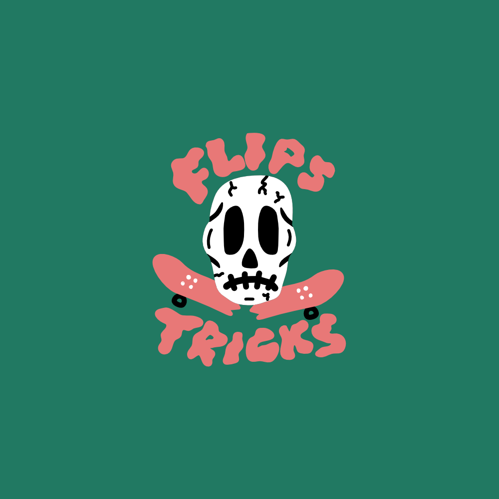 Flips & Tricks logo variant on green background