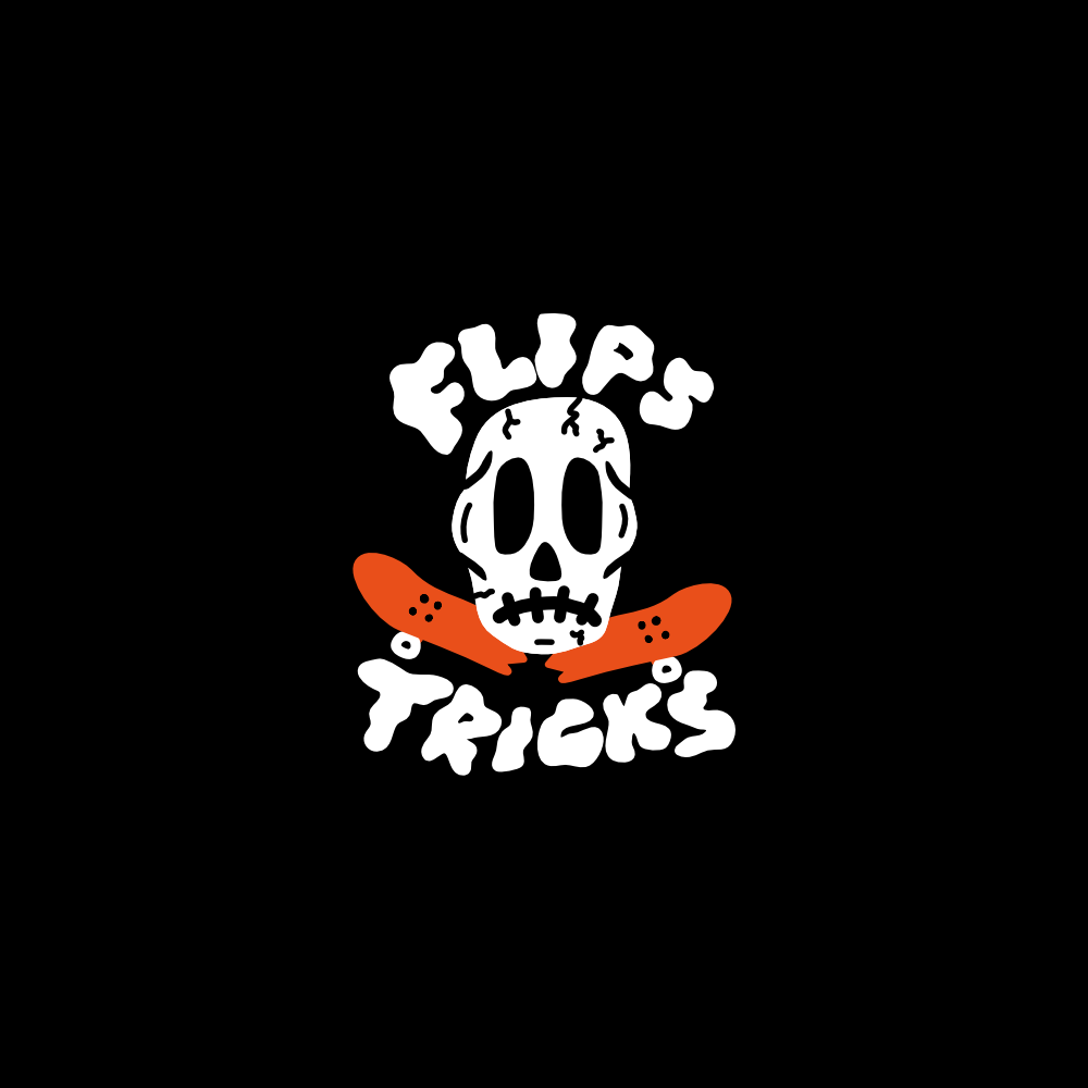 Flips & Tricks logo variant on black background