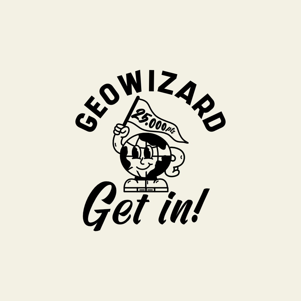 GeoWizard fan merchandise full design with character mascot and 'GET IN' word mark