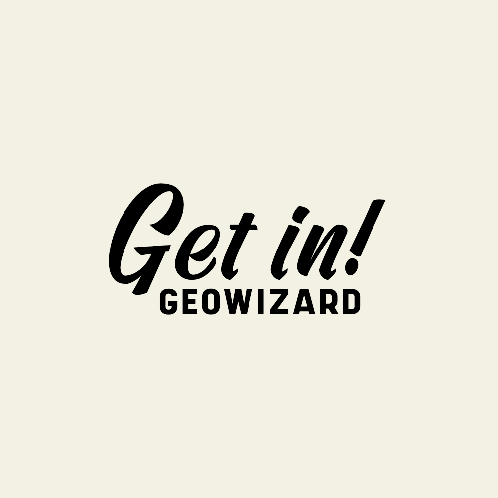 GeoWizard fan merchandise 'GET IN' word mark