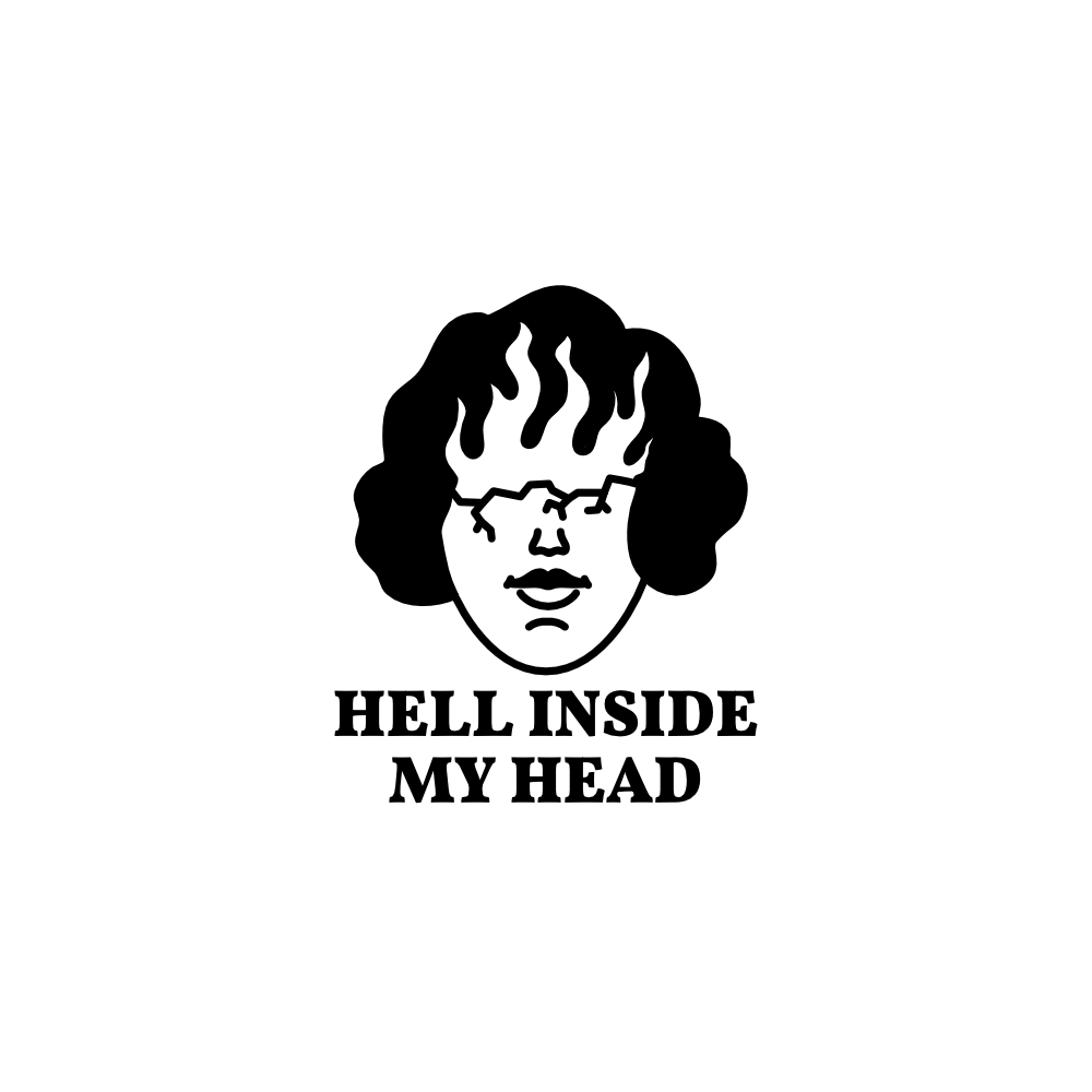 Hell Inside My Head design with burning lady head