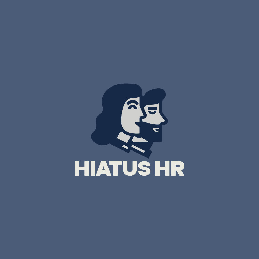 Hiatus HR logo variant on blue background