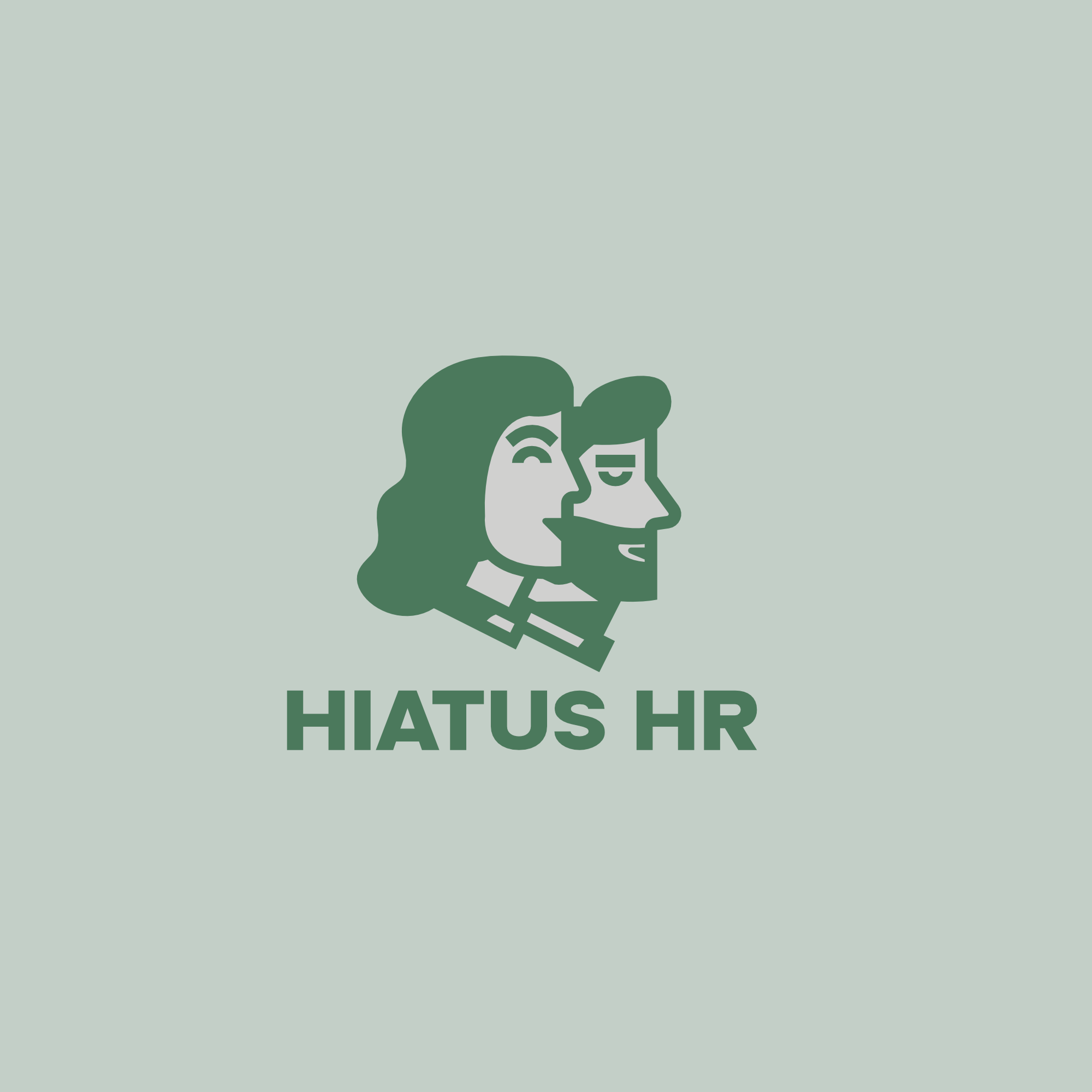 Hiatus HR logo variant on light green background