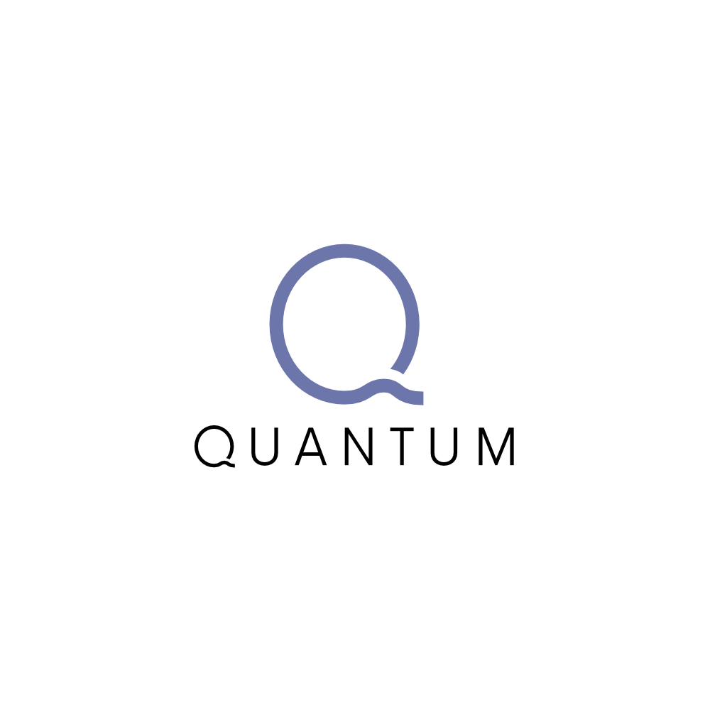 Quantum logo variant with slightly opened Q character on white background