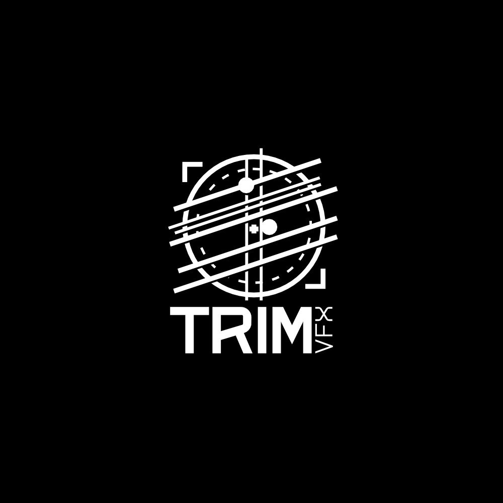 Trim VFX logo on black background